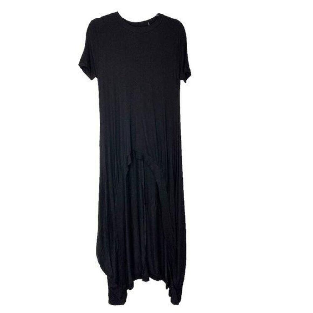 Annabelle Black Hi Lo Maxi Tunic Top